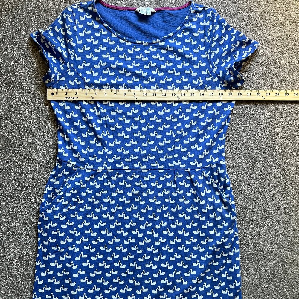 Boden Blue Swan-Print Midi Dress - Picture 8 of 14